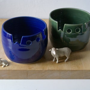 Ceramic pottery Wool yarn bowl for knitting personalised in your choice of colour image 8