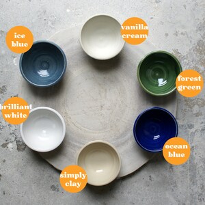 The current range of glaze colours on the chart