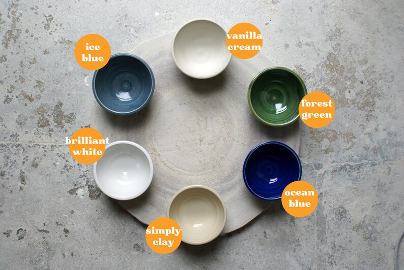 The current range of glaze colours on the chart