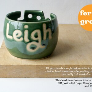 Personalised with your name large sized knitting yarn bowl image 5