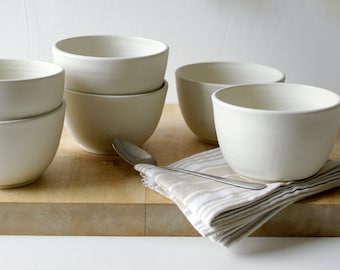 Four large handmade stoneware pottery soup bowls - customisable colours for your home