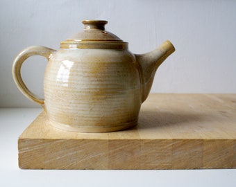 Handmade stoneware teapot glazed in grey