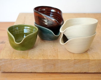 Hand Thrown Stoneware coffee bean scoops in a variety of colour finishes