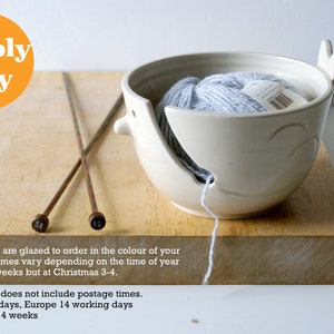 Customisable wren shaped yarn bowl for knitting and crochet projects Simply clay