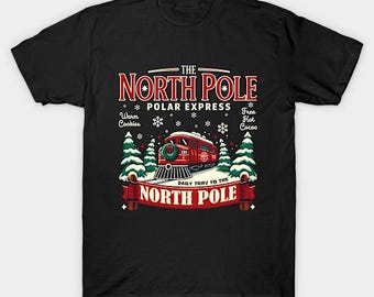 Polar Express North Pole, Christmas Lights Shirt, Christmas Family Top, Holiday Gift, Christmas Family Matching Shirt, Santa, Decorate Tree