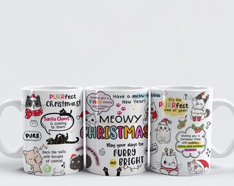 meowy cat christmas mug halloween horror motivation health kids mother father Christmas funny xmas birthday present gift mug cup