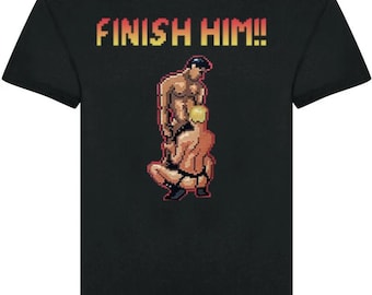 finish him 8 bit gaming gay men funny lgbt film movie viral meme