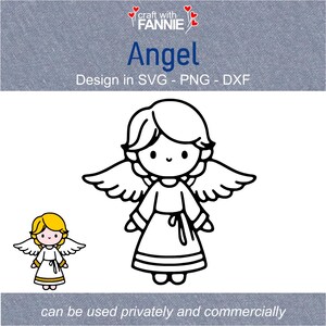 Fichier traceur ange gardien - SVG, PNG, DXF - pour laser et traceur - utilisable commercialement ! Traceur d'ange