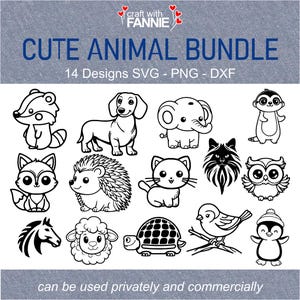 Tiere Bundle Plotterdatei 14 Motive!!! - SVG, PNG, DXF - für Laser und Plotter - kommerziell verwendbar!
