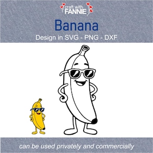 Banane Plotterdatei - SVG, PNG, DXF - für Laser und Plotter - kommerziell verwendbar!
