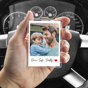 Custom Dad Photo Car Visor Clip,Drive Safe Daddy,Father Gift Drive Safe Sun Visor Clip,Fathers Day Gift For Dad,Dad Car Accessories