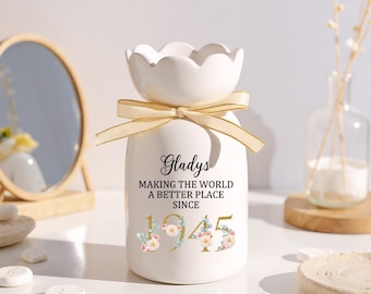 Pot de fleur pour 80e anniversaire,Construisons un monde meilleur depuis 1945,Joyeux 80e anniversaire,Années 80,80e,Cadeau 80e anniversaire,1945,À fleurs
