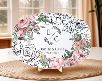 Personalized Wedding Anniversary Platter,Custom Wedding Platter,Anniversary Keepsake,Wedding Platter Gift,Engagement Gift,Wedding Gift