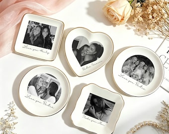 Vide-poche personnalisé photo Bestie, porte-bagues personnalisé, proposition de demoiselle d'honneur, vide-poche en céramique pour meilleure amie, cadeau de mariage