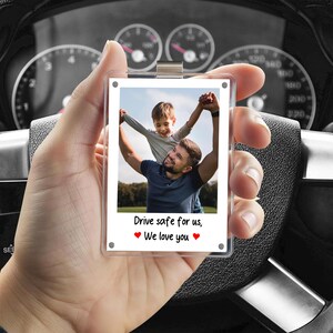 Dad Car Visor Clip,Father&#39;s Day Gift for Dad,New Dad Gift from Kids,Drive Safe Daddy Gift,Gift for Husband,Dad Picture Frame,Gift For Father