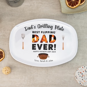 Personalized Dad Grilling Plate,Custom BBQ Platter,Grill Plate Gift From Kids,Fathers Day Giftn,Papa Gift,Daddy 2025,Grandpa Plate,Dad Gift