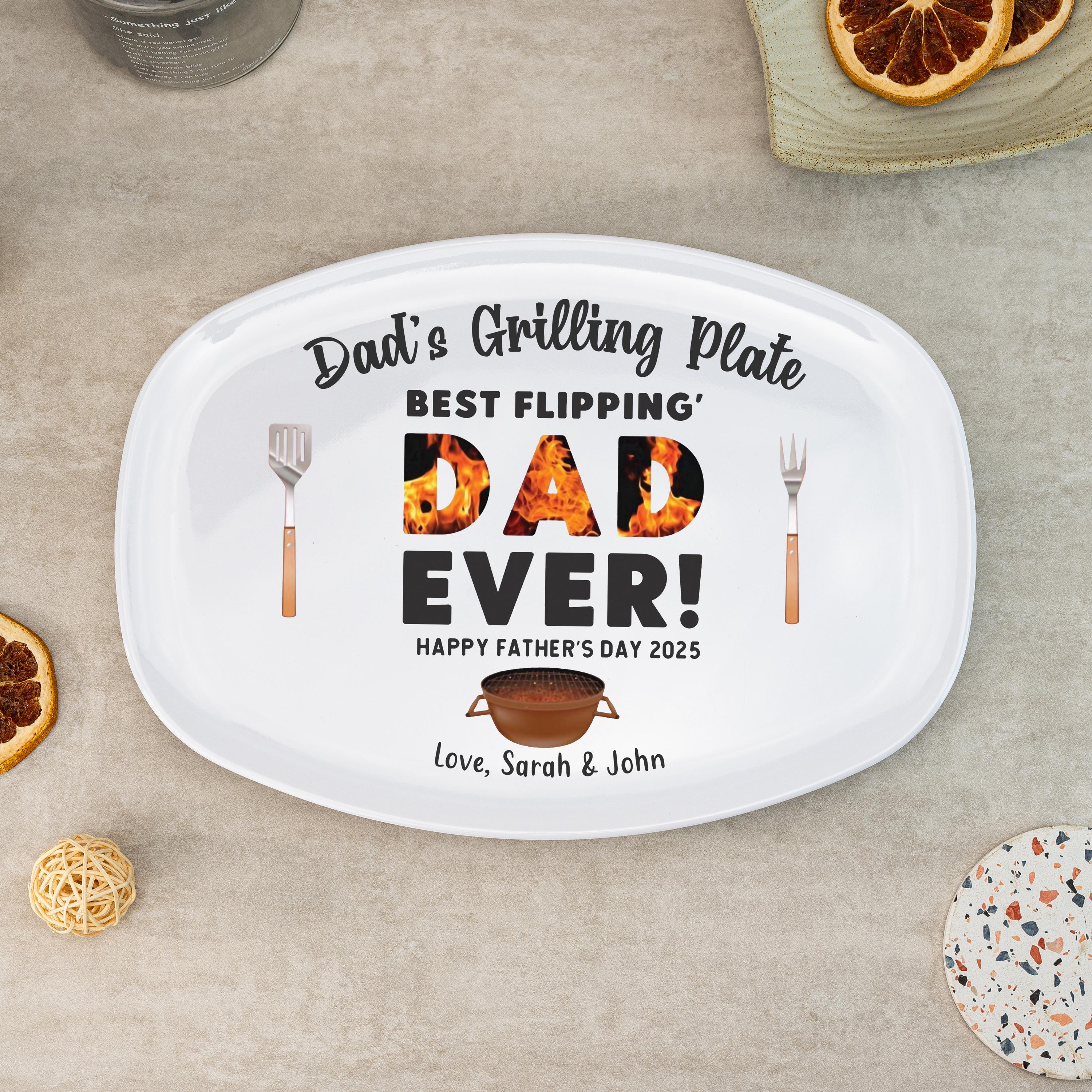 Personalized Dad Grilling Plate,Custom BBQ Platter,Grill Plate Gift From Kids,Fathers Day Giftn,Papa Gift,Daddy 2025,Grandpa Plate,Dad Gift