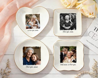 Custom Photo Trinket Tray, Mothers Day Gift for Mom, Custom Ring Dish with Picture, Gift for Grandma, Mom Gift from Daughter, Birthday Gift