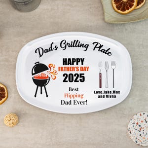 Personalized Face Grilling Platter,Custom BBQ Platter,Fathers Day Gift,Grill Plate Gift From Kids,Daddy 2025,Papa Gift,Grandpa Plate
