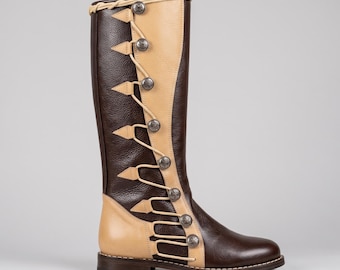 Custom Leather Renaissance Boots | Legend of Seeker Cosplay, Ren Faire, LARP Medieval Style