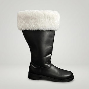 Personalized Santa Claus Fur Boots | Custom Christmas Boots