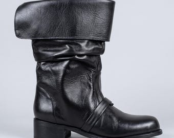 Custom Leather Pirate Boots, Swashbuckler Cosplay Boots