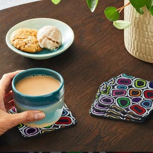 Vibrant Abstract Coasters | Colorful Drinkware, Home Decor, Artistic Beverage Coasters, Artsy Table Accessories, Handmade Coasters