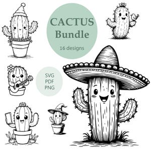 Kaktus Gravur/Kaktus SVG/Kaktus Clipart Bundle/Printable/Kaktus Sublimation/Gravur Laser/Kaktus Vektor/Kaktus Druck/Cricut/Svg, Png, Pdf