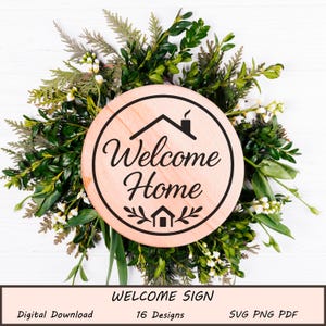 Welcome Sign Engrave SVG 16 Designs Bundle, Digital Download (Svg,Png,Pdf)