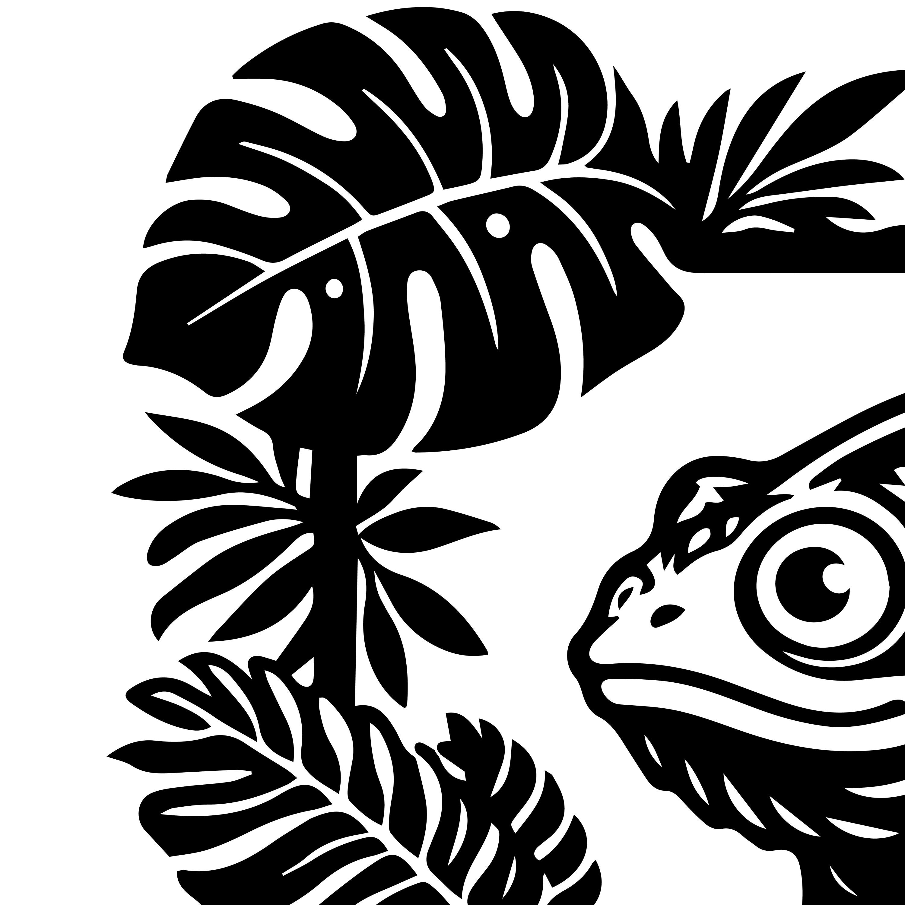 Chameleon SVG 16 Vector Clipart Bundle: Engrave Laser, Animal Print ...