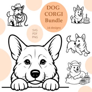 Hund Corgis gravieren/Hund SVG/Corgis Clipart Bundle/Printable/Sublimation/Gravur Laser/Tier Vektor/Cricut/Haustiere Print Design/Svg,Png,Pdf