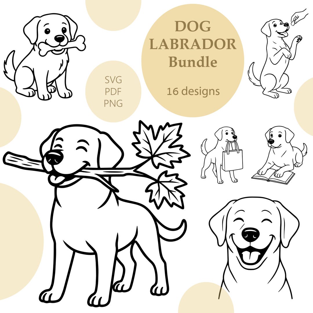 Lab Pit Mix Svg Labrador Dog SVG 16 Vector Clipart Bundle: Laser Engraving, Print ...