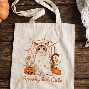 Spooky Halloween Bag , Autumn Tote Bag, Spooky Trick-or-Treat Bag, Spooky Tote Bag, Halloweenful bag, Fall Gift, Halloween Tote Bag