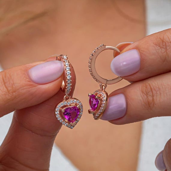 Orecchini a Goccia in Argento Sterling 925 Placcato Oro Rosa con