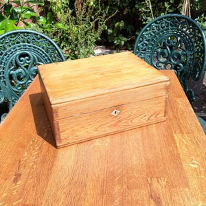 Vintage Handmade Pine Work Box With Pull Down Work Surface.
