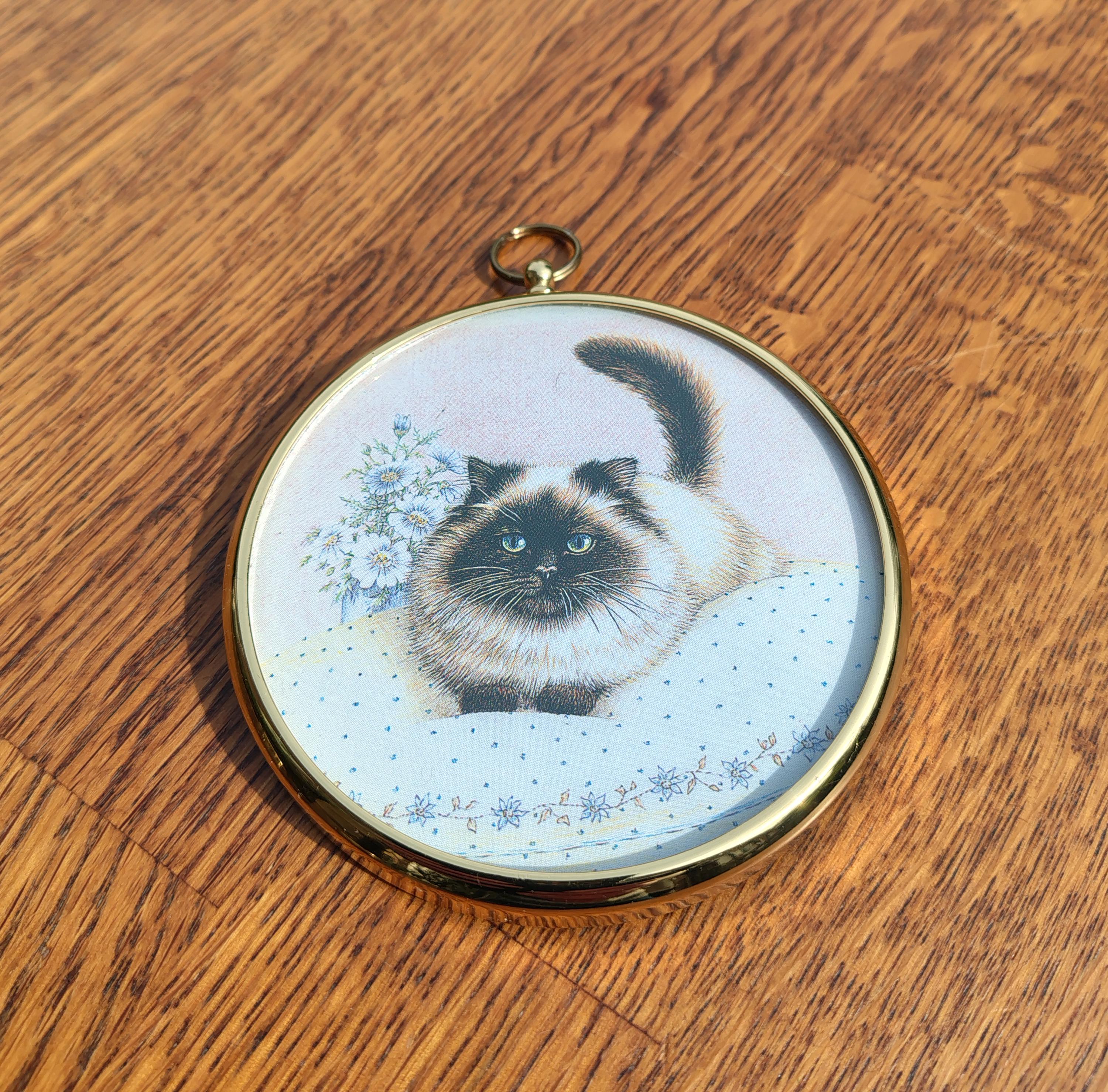 Vintage Miniature World of Peter Bates Hanging Art Work in Brass Frame ...