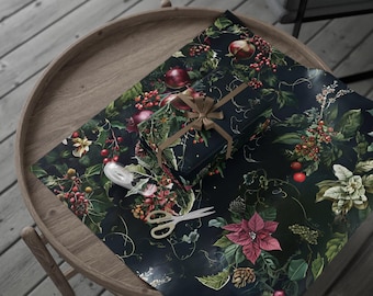 Dark Pomegranate Holiday Wrapping Paper