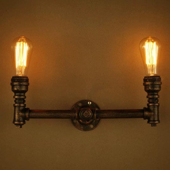 thumbnail image 2 of KX Vintage Steampunk Wall Sconce – Rustic Metal Cage Light With Edison Bulb (Black, 18") 2 of 4