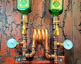 Vintage Old Oak Rum Limbo Drummer Bottle // Original Yellow