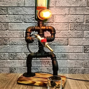 Steampunk Whiskey Dispenser, Liquor Pourer, Personalized Bar Decor, Custom Home Tavern Fixture, Man Cave Essential, Rustic Spirits Tool