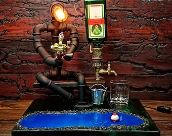 Vintage Old Oak Rum Limbo Drummer Bottle // Original Yellow