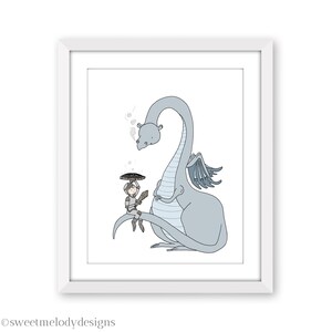 Boy and Dragon Friends - Dragon Nursery Art - Boys Room Decor - Children&#39;s Art Print - Kids Wall Art - Boy Knight - Boy Adventure Art
