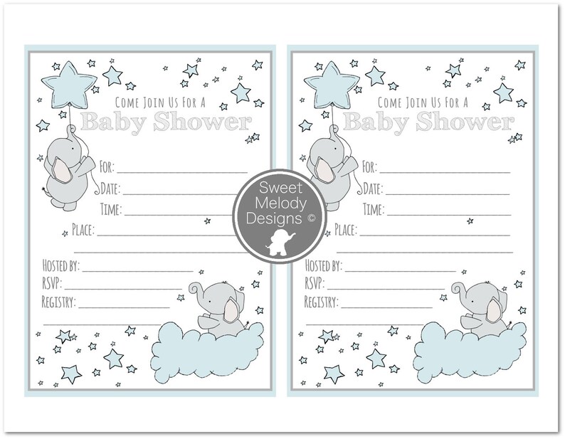 Printable Baby Shower Invitations Instant Download PDF Etsy