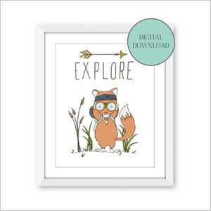 Printable Nursery Art - Woodland Nursery Decor - Digital Download ...