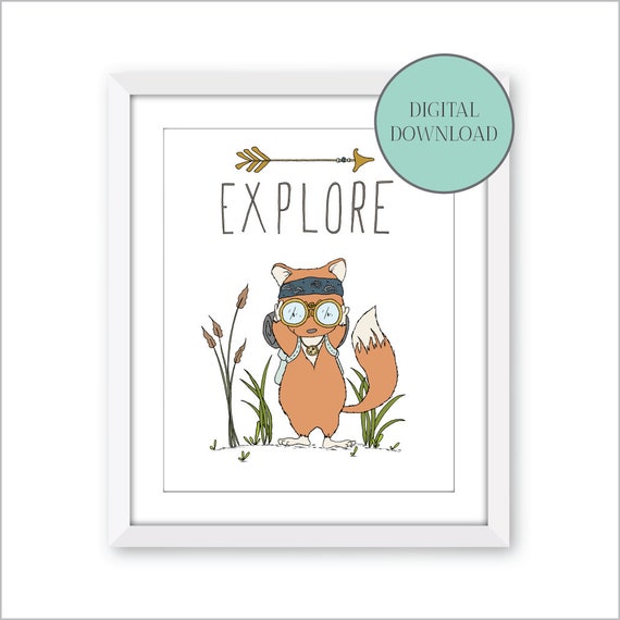 Printable Nursery Art Woodland Nursery Decor Digital | Etsy