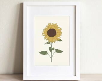 Sunflower Art No 1 - Floral Farmhouse Art Print - Country Farmhouse Wall Art