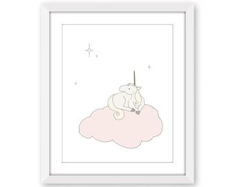 Unicorn Nursery Art - Magical Unicorn Print - Girls Room Unicorn Wall Decor