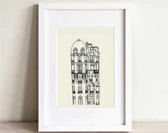 Paris Architecture Art Print - Corner Building - Paris Travel Wall Decor