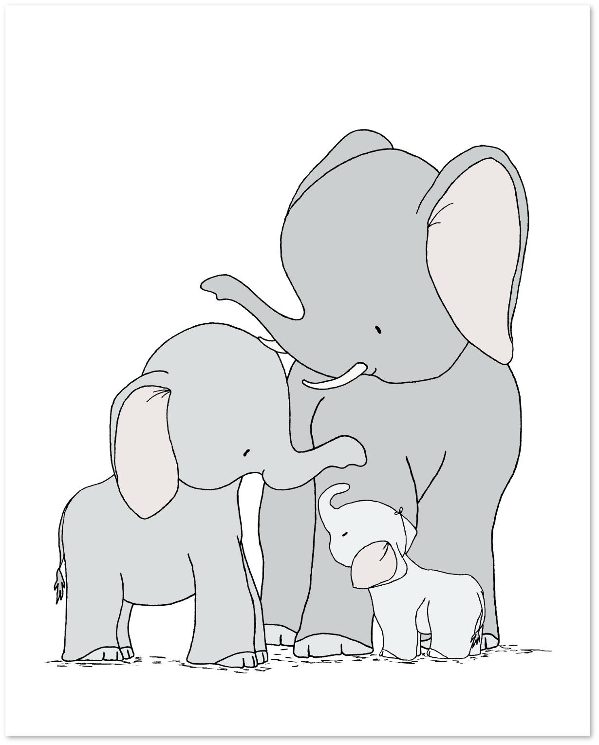 Elefant Kinderzimmer Dekor Elefant Familie Kunst Safari | Etsy