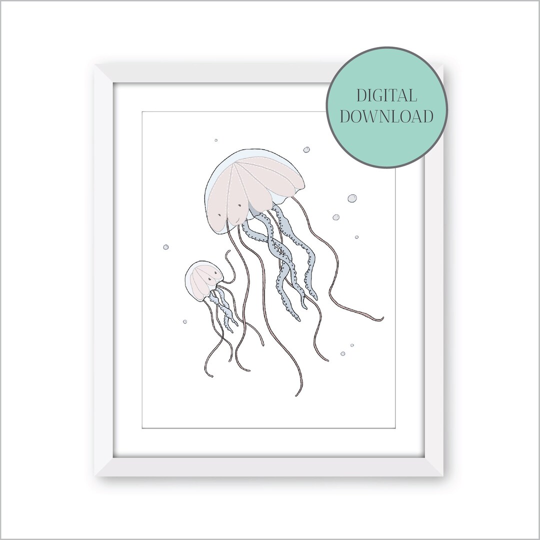 Jellyfish - Digital Download - Ocean Animals - Under the Sea Nursery ...